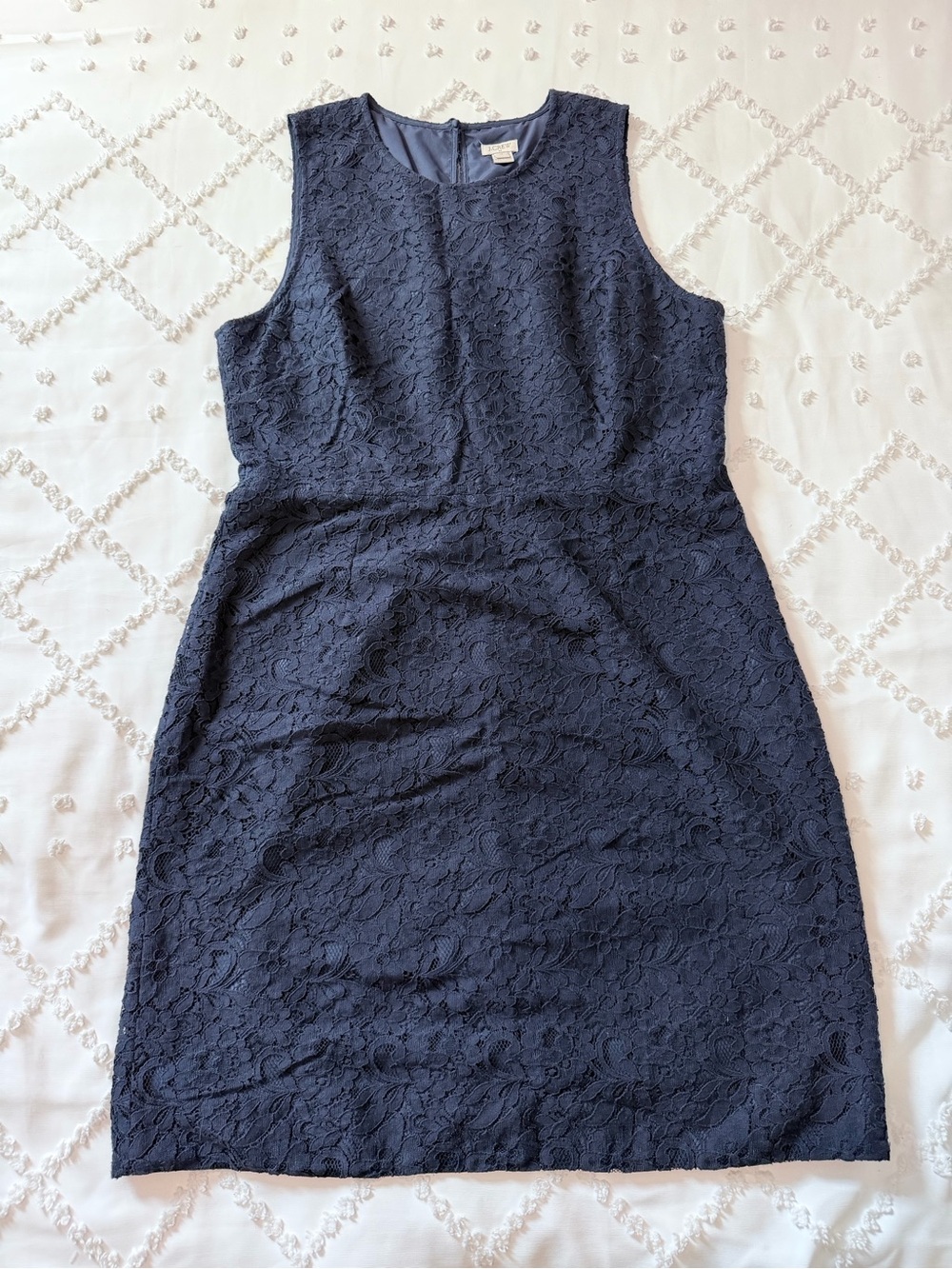 J. Crew Navy Lace Midi Sheath Dress